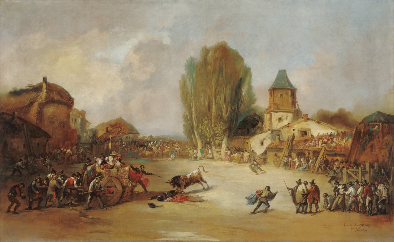 Goring numa tourada de aldeia de Lucas Velázquez