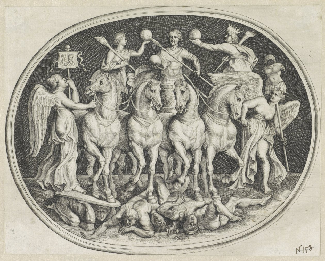 Allegorische triunfo van keizer Licinius Várias figuras de Agati Antique (título da série) de Lucas Vorsterman (I)