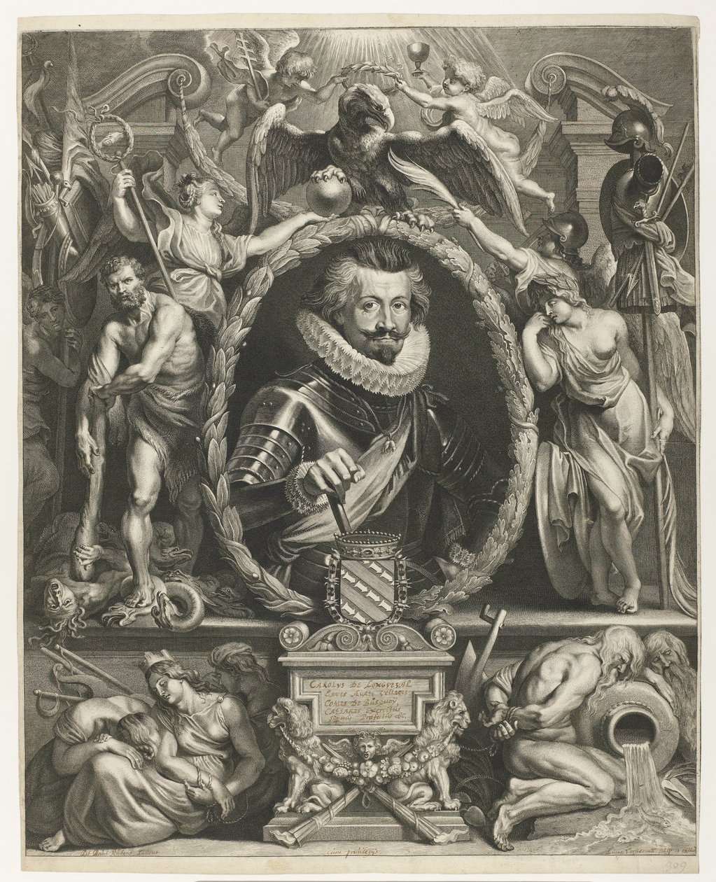 Retrato de Carlos Boaventura de Longueval, Conde de Bucquoy Retrato de Charles-Bonaventure de Longueval, Graaf van Bucquoy de Lucas Vorsterman (I)