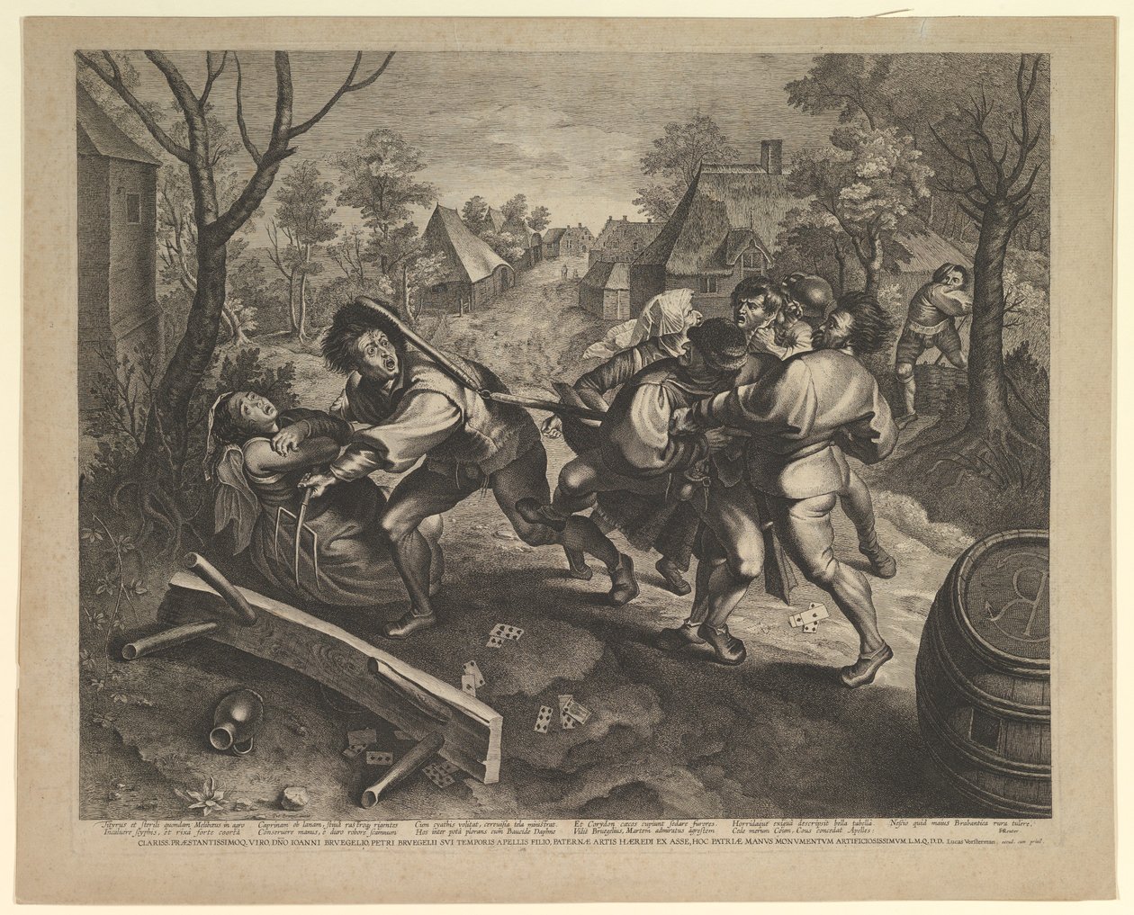 Camponeses brigando por um jogo de cartas. de Lucas Vorsterman