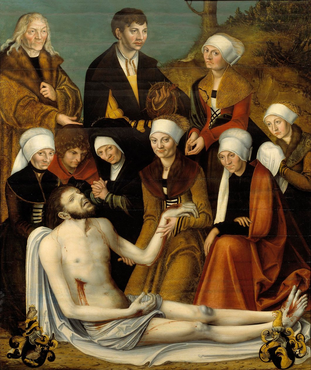 A Lamentação, c.1520-50 de Lucas studio of Cranach
