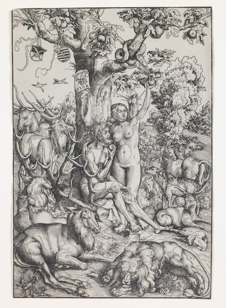 Adão e Eva no Paraíso de Lucas the Elder Cranach