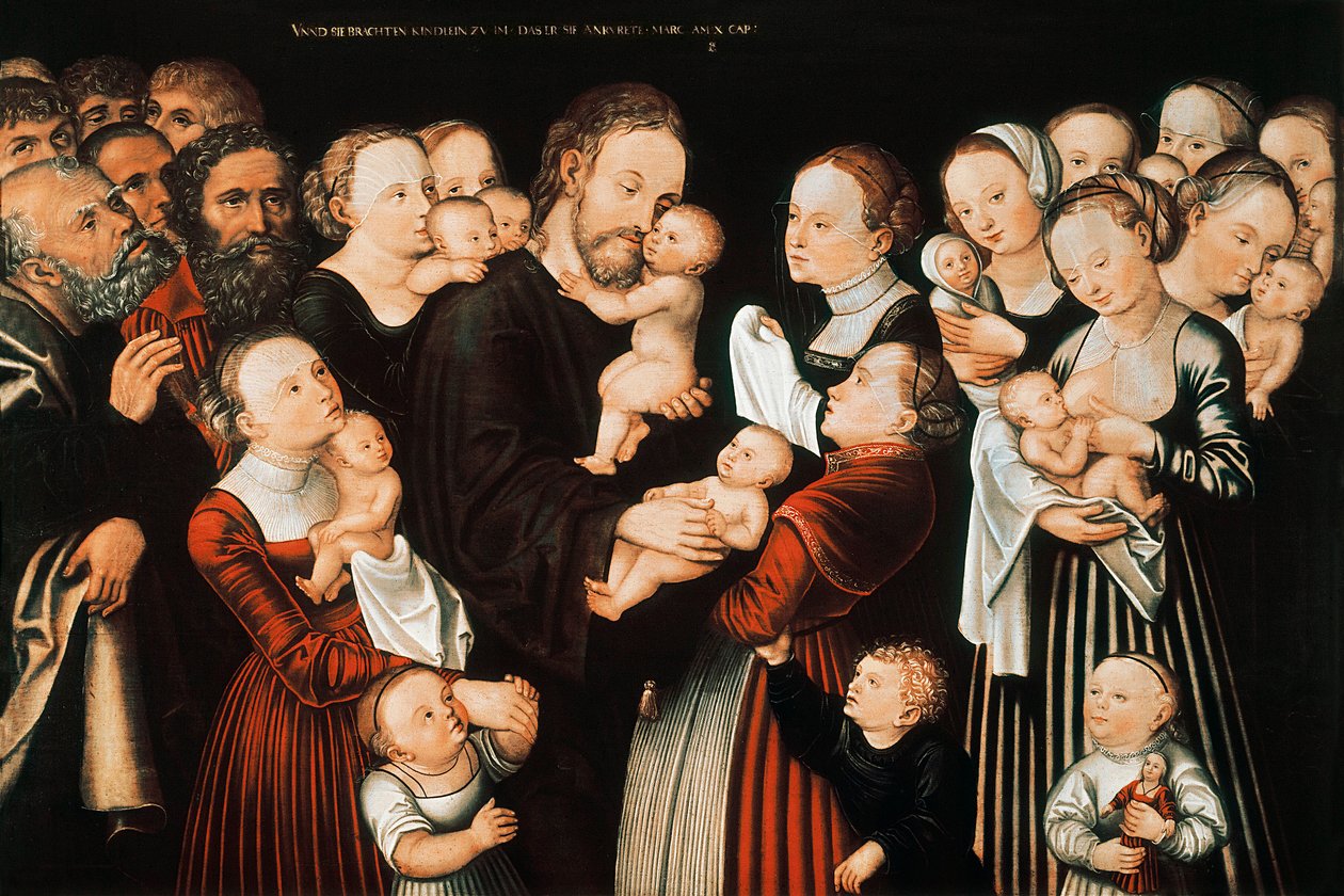 Jesus e as crianças de Lucas the Elder Cranach