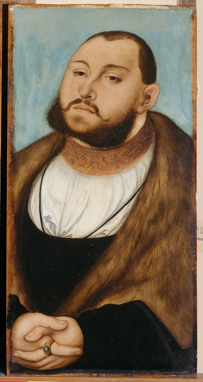 John Frederick I, Elector of Saxony (1503-1554), por Cranach, Lucas, o Ancião (1472-1553). Óleo sobre madeira de Lucas the Elder Cranach