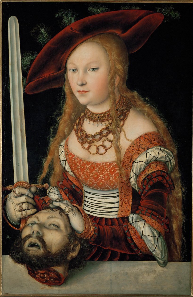 Judite com a cabeça de Holofernes ... (óleo sobre madeira) de Lucas the Elder Cranach