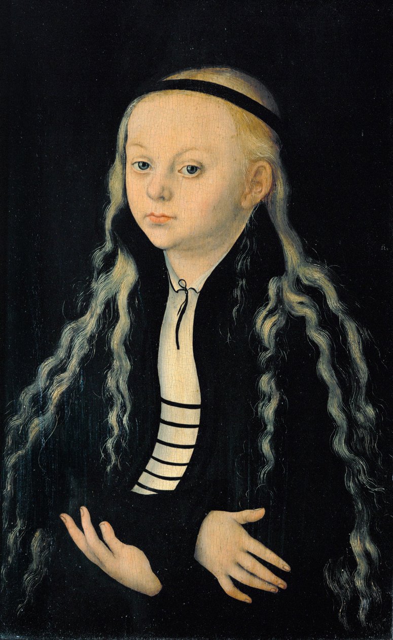 Magdalena Lutero, filha do reformador Martinho Lutero ... de Lucas the Elder Cranach