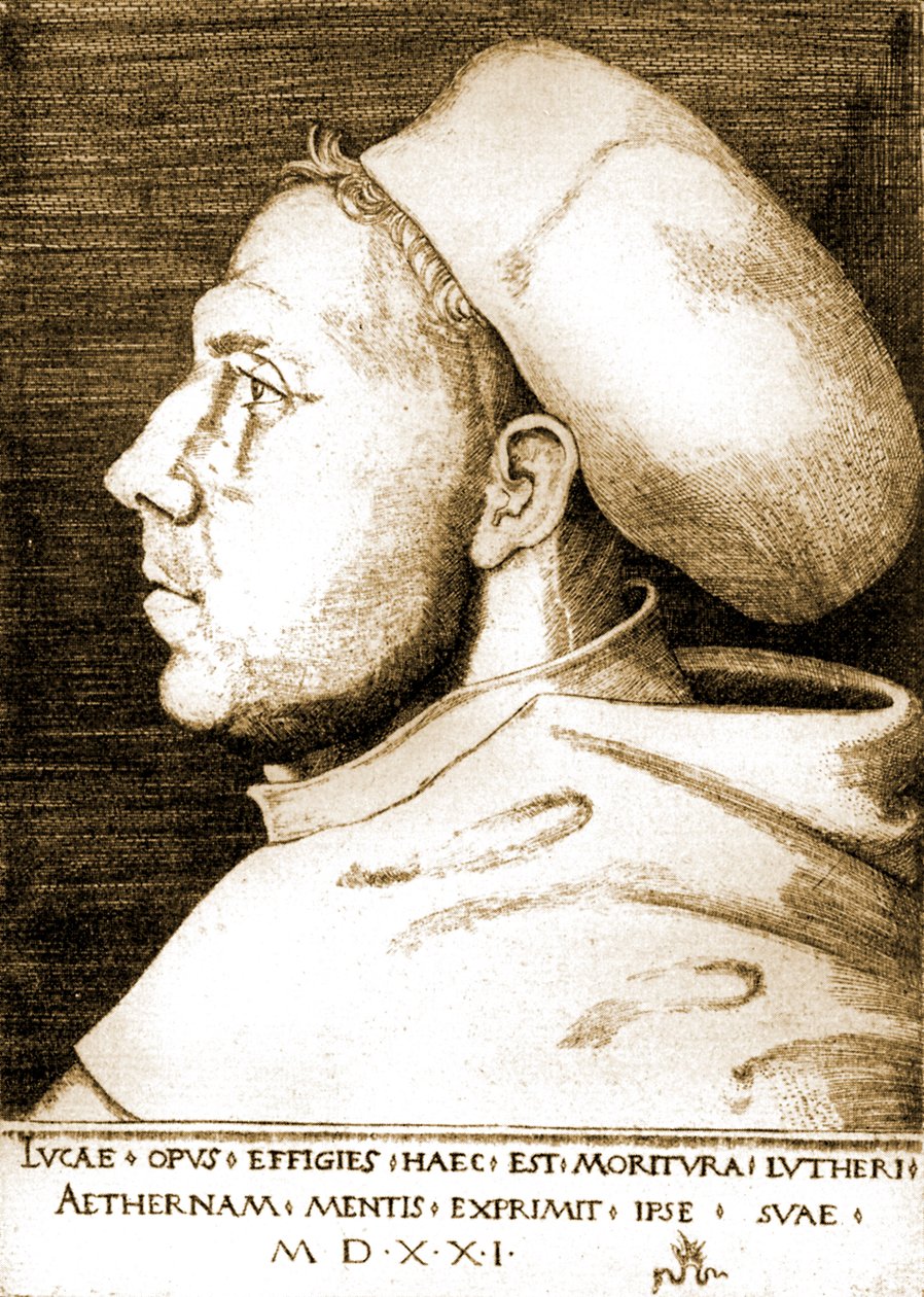 Martinho Lutero como monge de Lucas the Elder Cranach