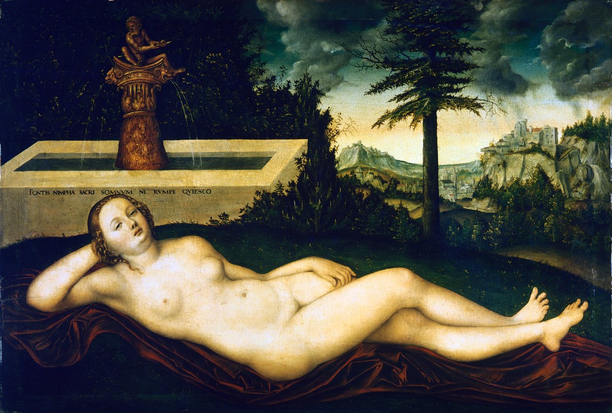Ninfa em Fountain de Lucas the Elder Cranach