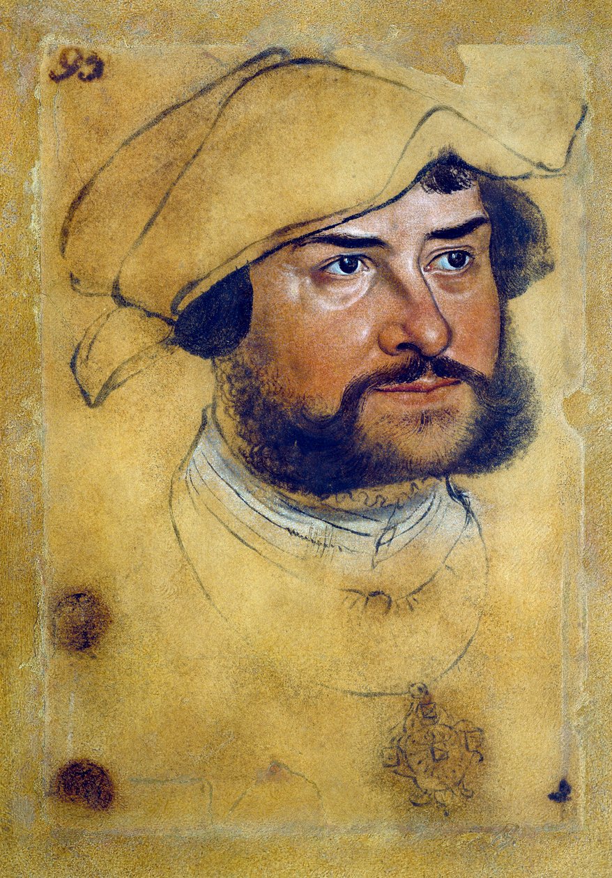 Retrato de Ernest Confessor, de Lucas Cranach, o Ancião (1472-1553), desenho de Lucas the Elder Cranach