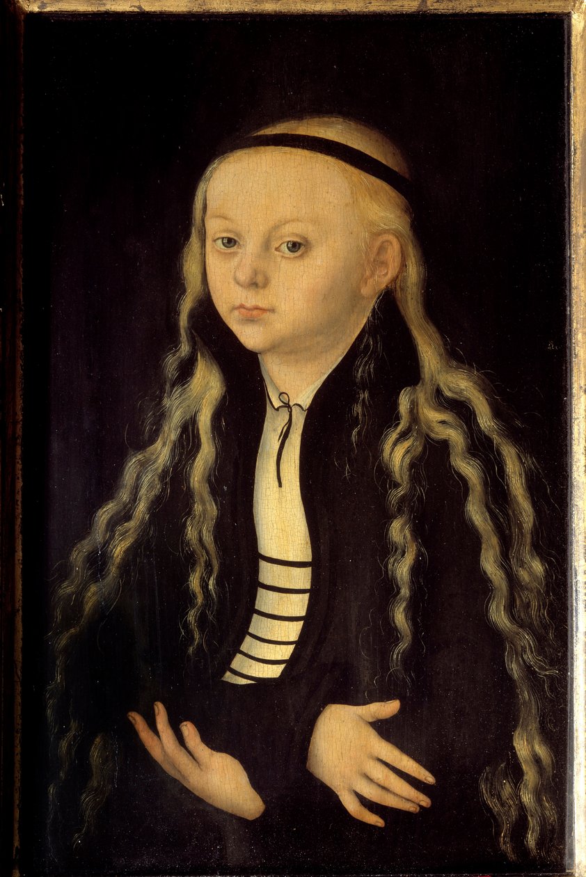 Retrato de Magdalena Luther (1529-1542) filha de Martinho Lutero Pintura de Lucas Cranach, o Antigo (ou o Ancião de Lucas the Elder Cranach