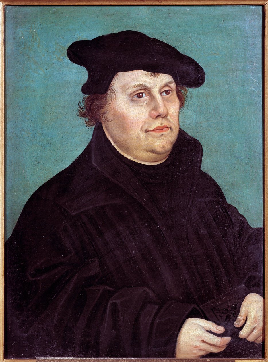 Retrato de Martinho Lutero (1483-1546) reformador religioso alemão. Pintura de Lucas Cranach, o Antigo (ou o Antigo de Lucas the Elder Cranach