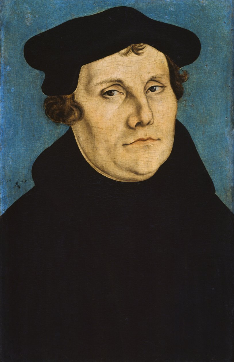 Retrato de Martinho Lutero (1483-1546), teólogo alemão de Lucas the Elder Cranach