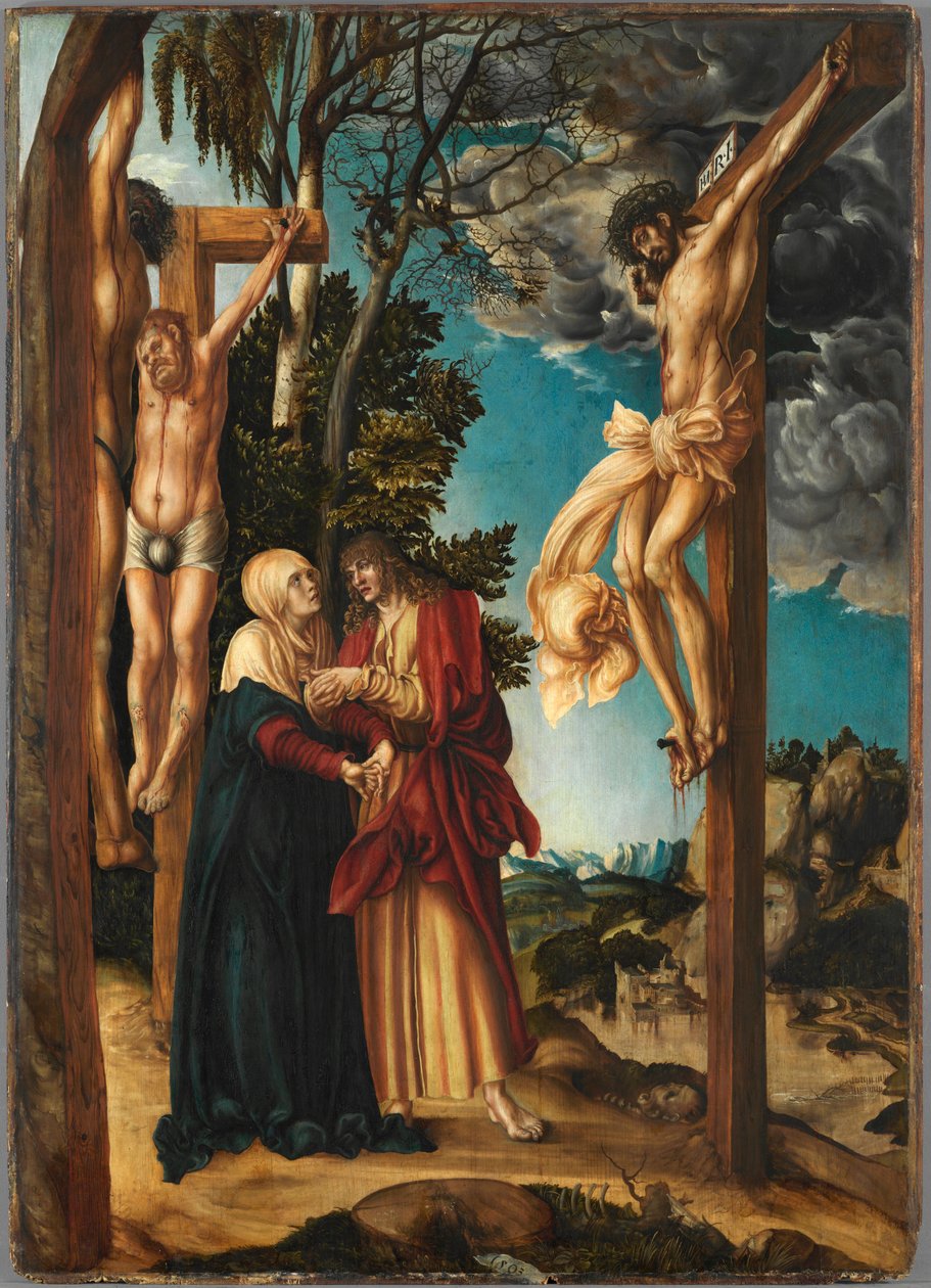 The Crucifixion, de Cranach, Lucas, o Ancião (1472-1553). Óleo sobre madeira de Lucas the Elder Cranach