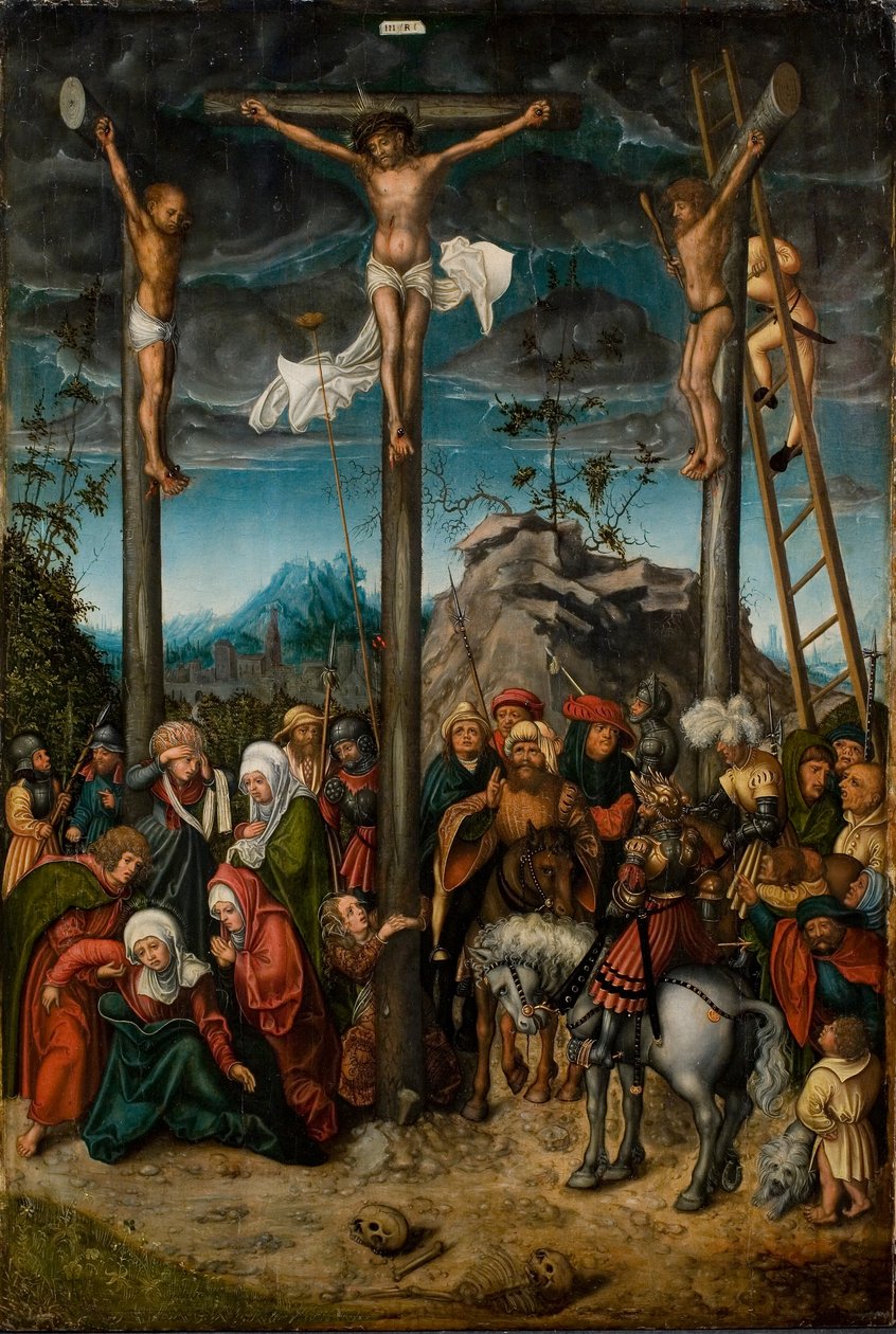 A crucificação, c. 1506-20 (óleo no painel) de Lucas the Elder Cranach