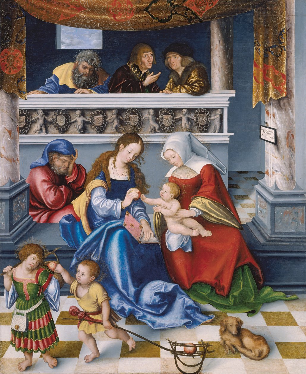 Painel central do Sagrado Parentesco (o chamado Retábulo de Torgau) de Lucas the Elder Cranach