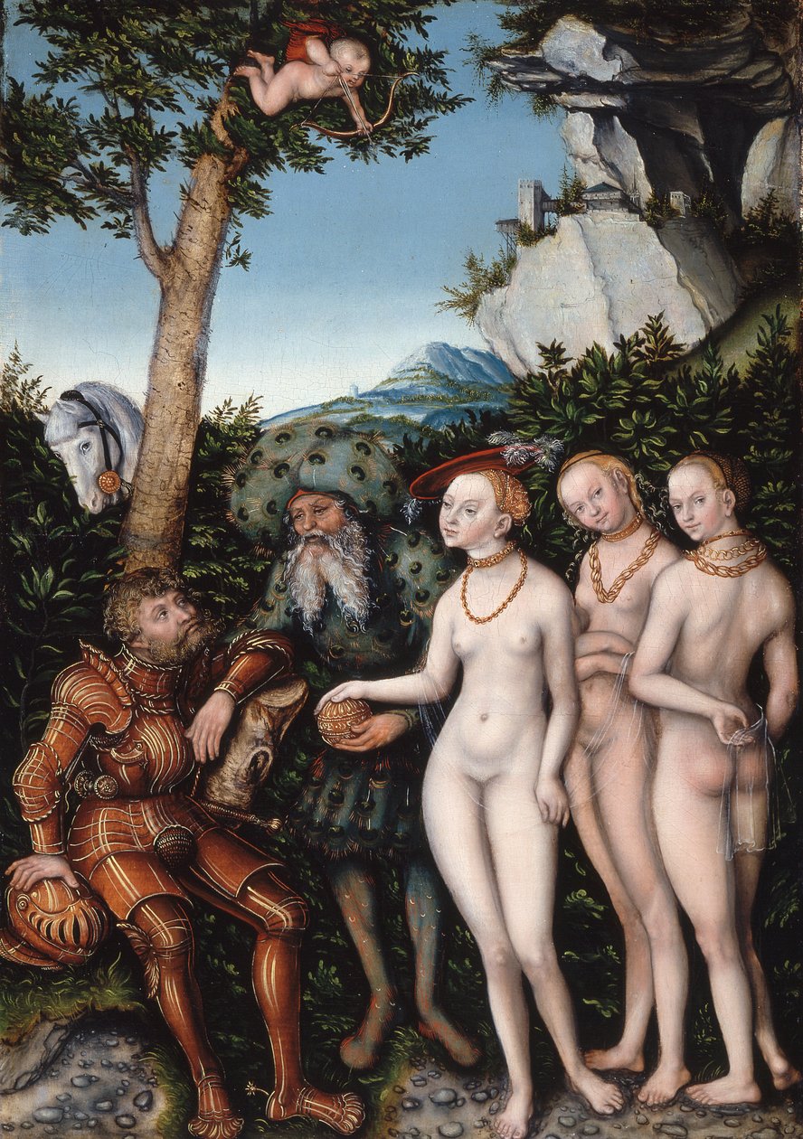 O Julgamento de Paris de Lucas the Elder Cranach