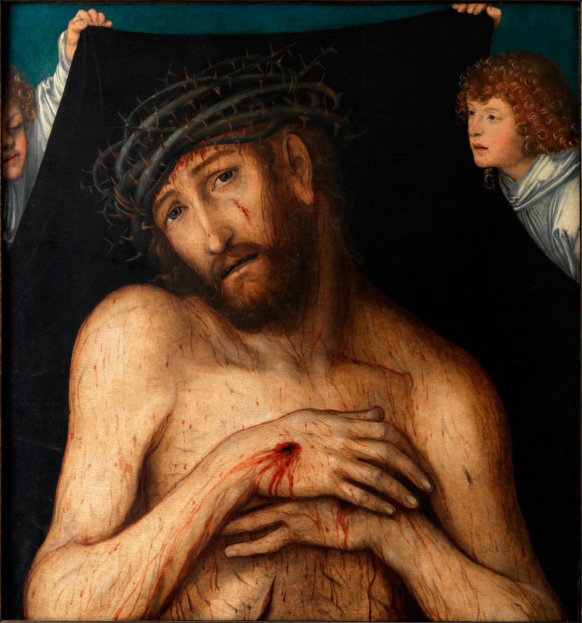 O Homem de Dores, de Cranach, Lucas, o Ancião (1472-1553). Óleo sobre madeira, ca. 1515. Klassik Stiftung Weimar de Lucas the Elder Cranach