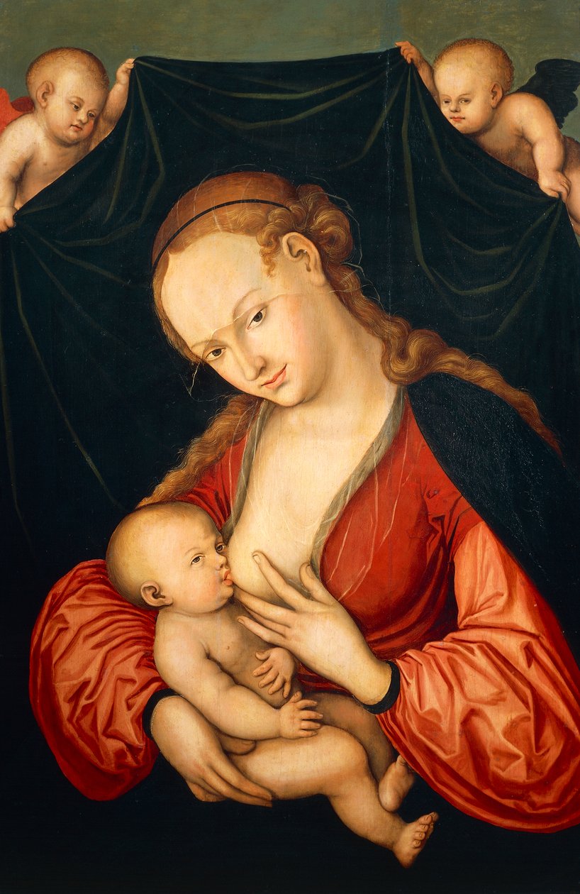 Virgem Maria amamentando Jesus de Lucas the Elder Cranach