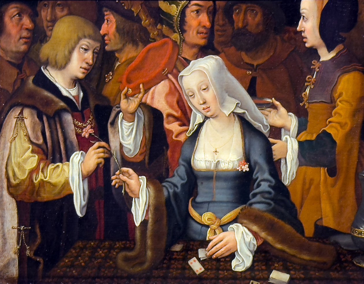 O leitor de cartas, finais do século XVI-início do século XVII (óleo sobre madeira) de Lucas van (after) Leyden