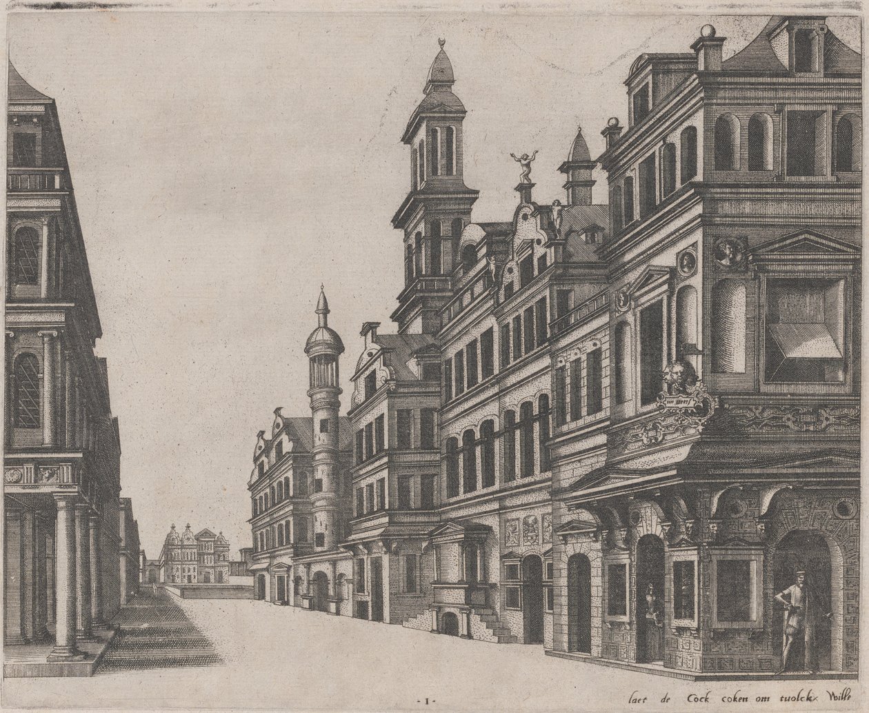 Perspectiva de uma rua de Lucas van Doetechum and Johannes