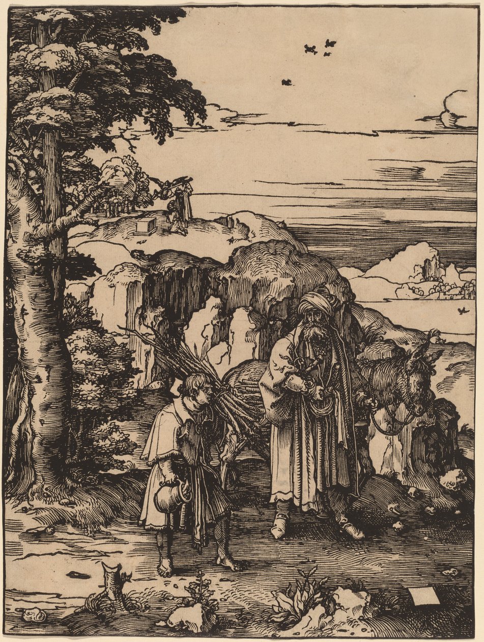 Abraão vai sacrificar Isaque de Lucas van Leyden