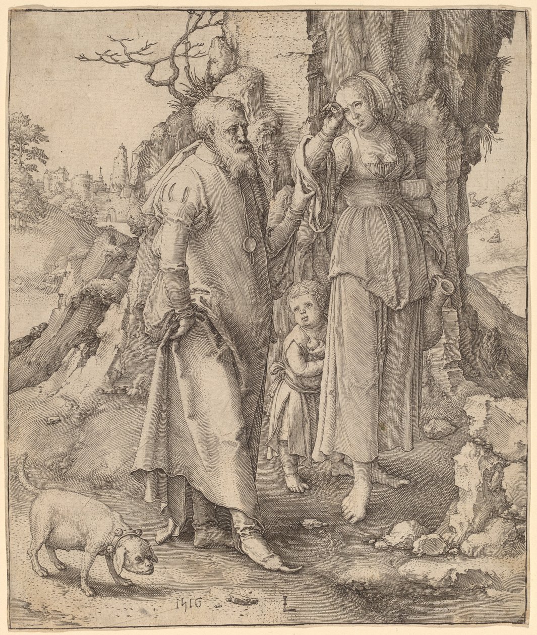 Abraão repudiando Agar de Lucas van Leyden