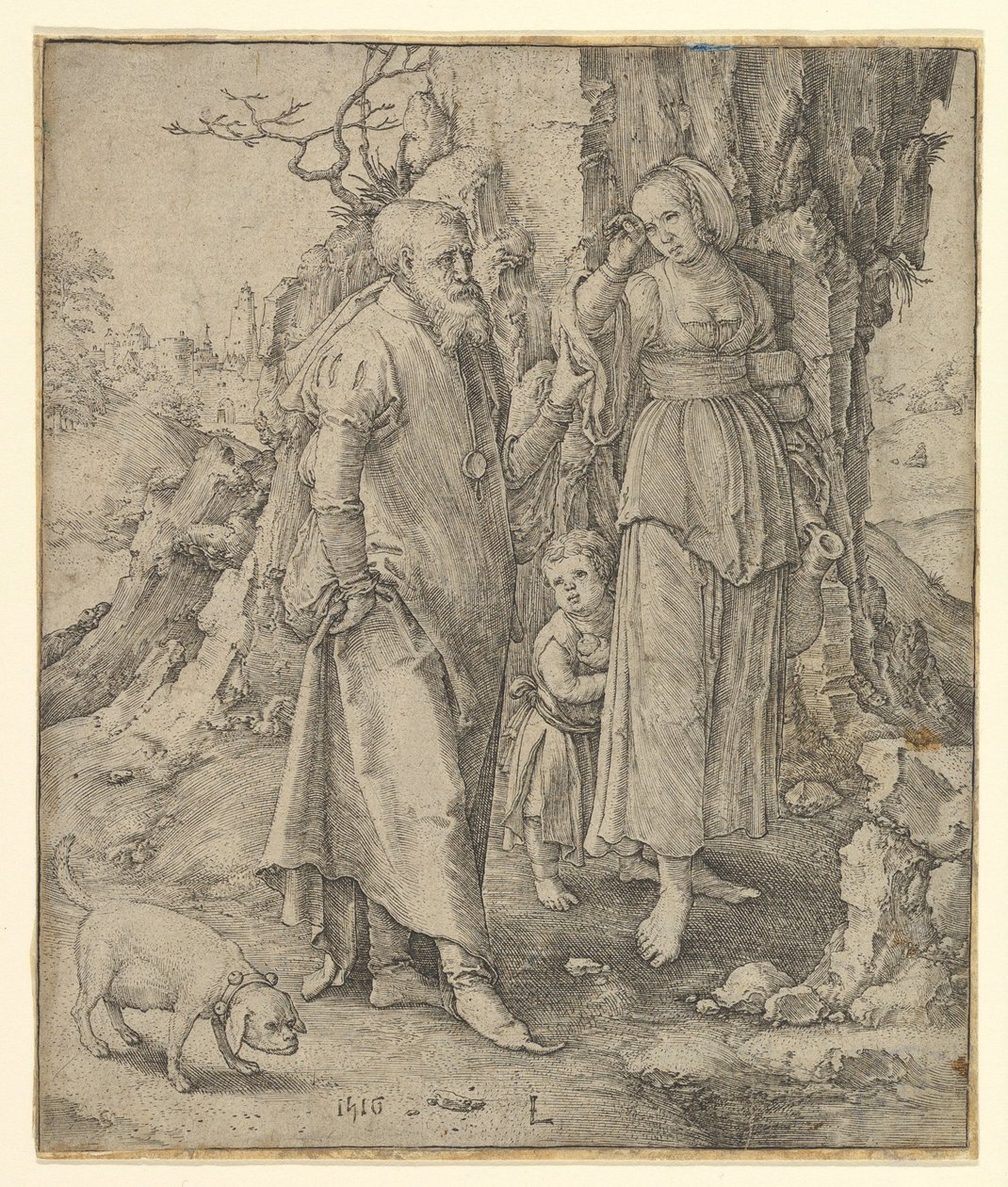 Abraham Sending Away Hagar, 1516. de Lucas van Leyden