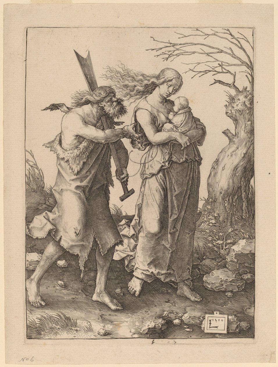Adão e Eva após sua expulsão do paraíso de Lucas van Leyden