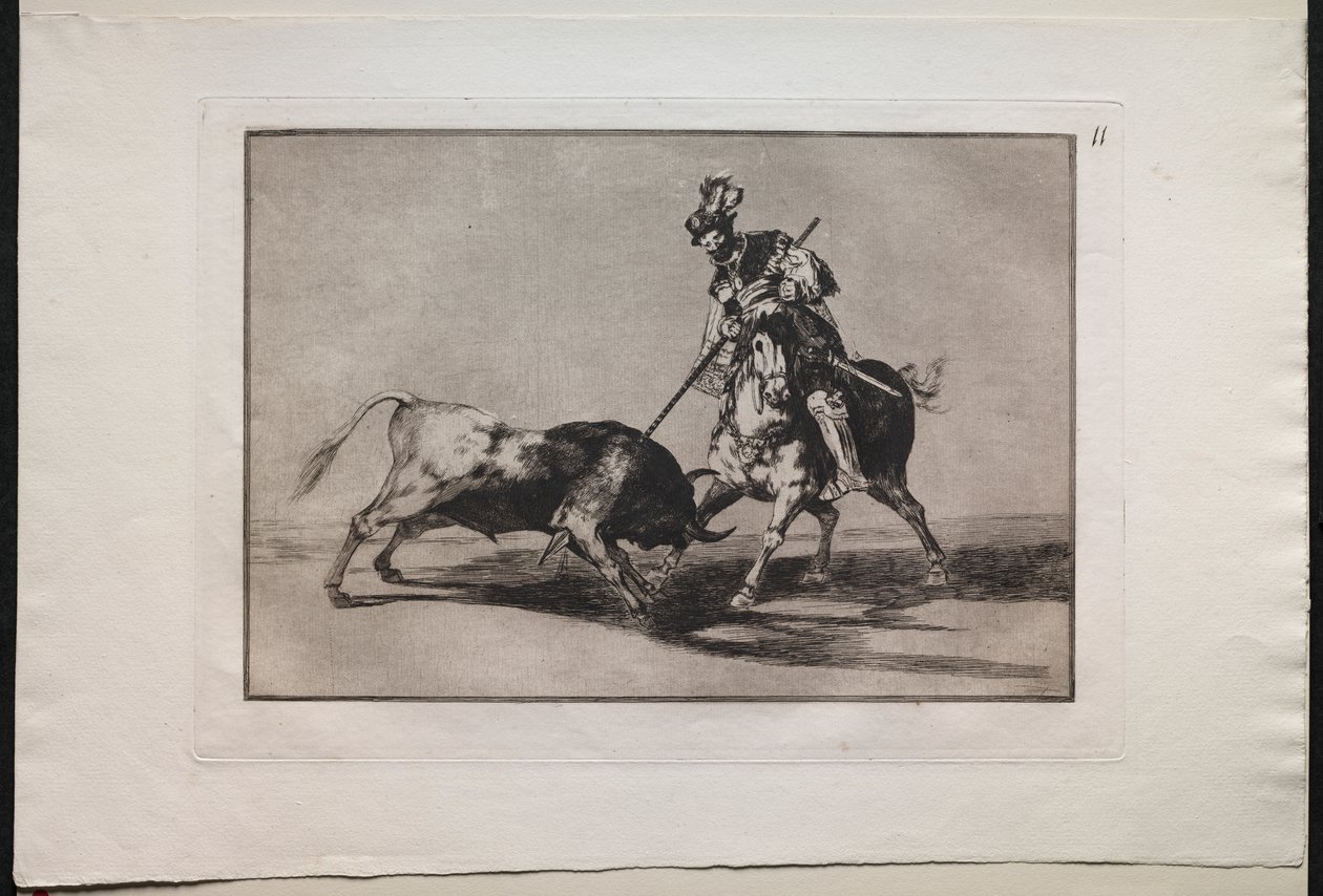Touradas: El Cid Campeador lançando outro touro de Lucas van Leyden