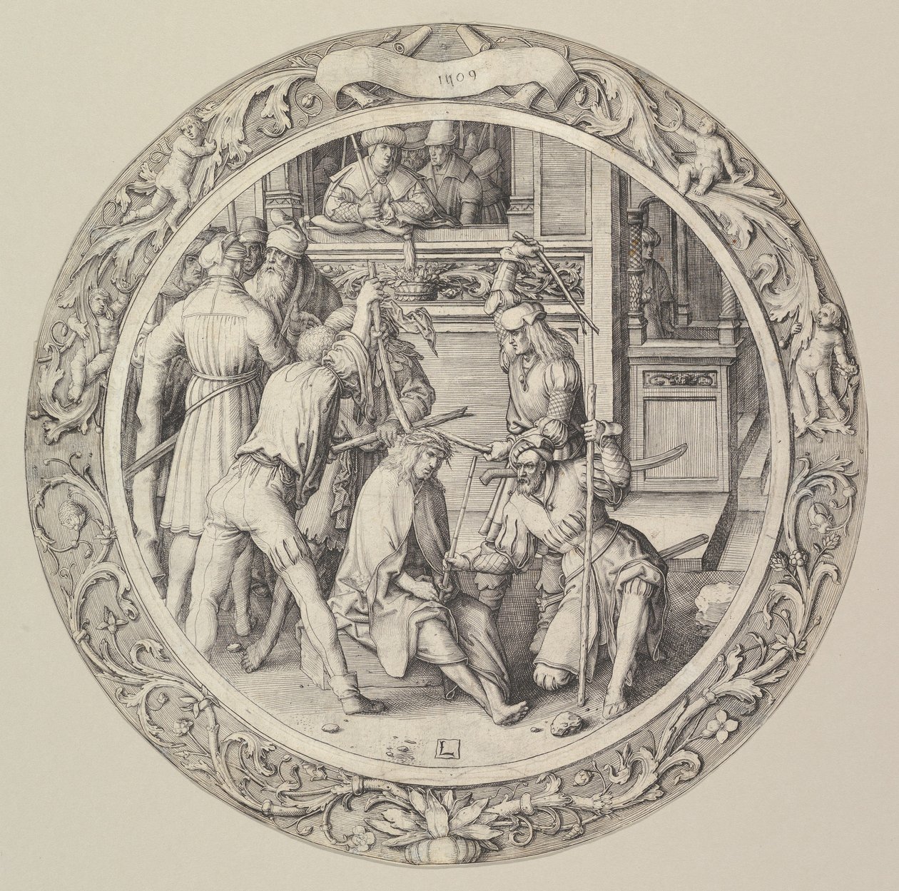 Cristo coroado de espinhos, da Paixão Circular, 1509. de Lucas van Leyden