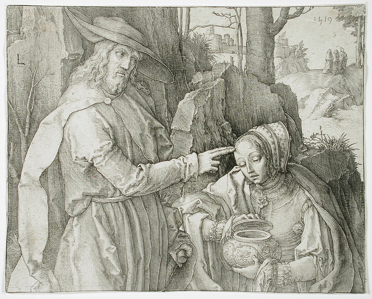 Cristo como jardineiro aparece a Santa Maria Madalena de Lucas van Leyden