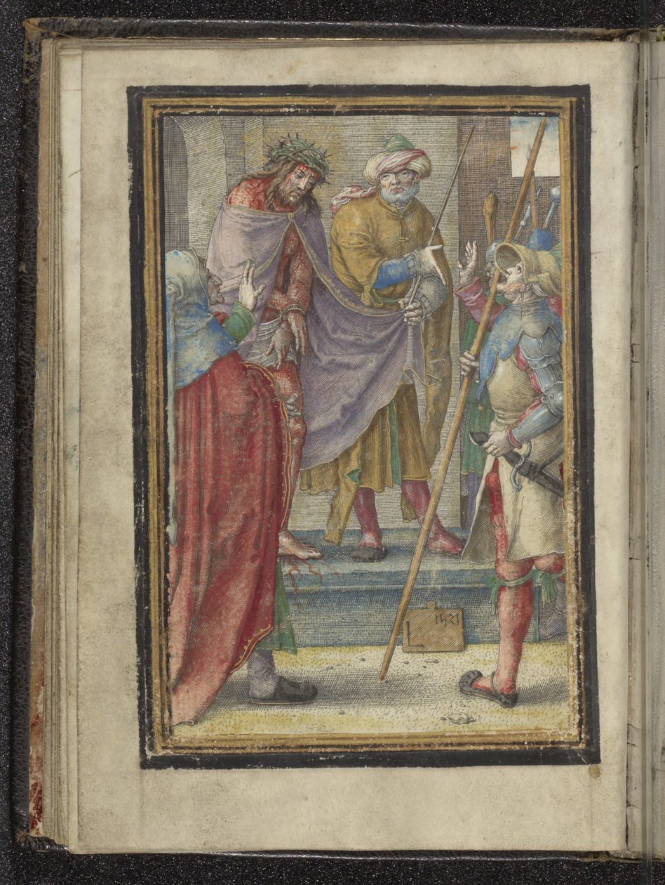 Cristo mostrado ao povo (Ecce Homo) Paixão de Cristo (título da série) de Lucas van Leyden