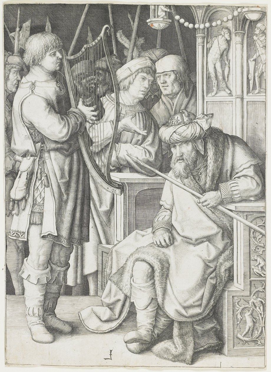 David Tocando a Harpa antes de Saul, c. 1508 de Lucas van Leyden