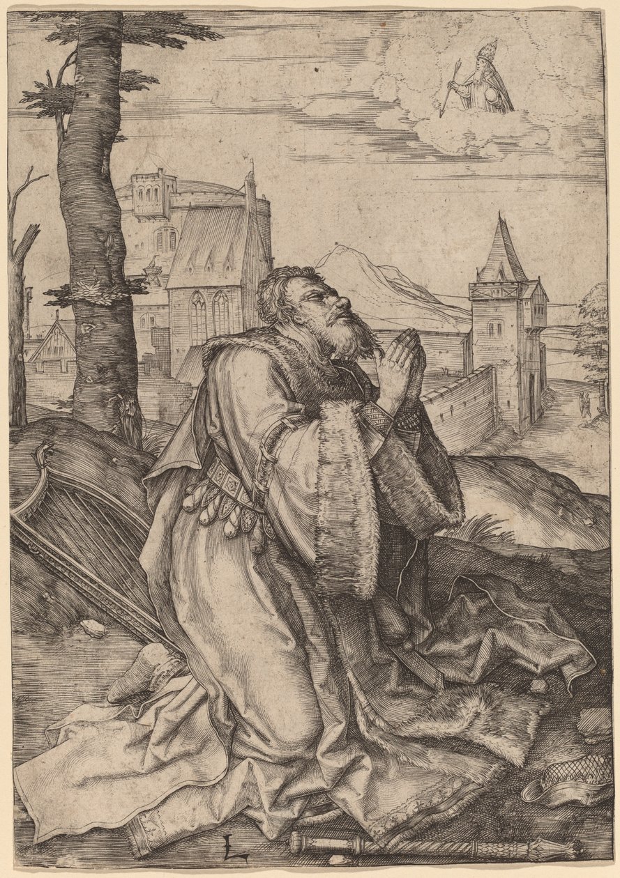 Davi orando de Lucas van Leyden