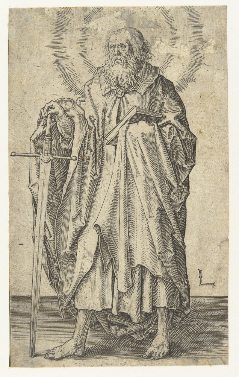 O Apóstolo Paulo Cristo e os Apóstolos (título da série) de Lucas van Leyden