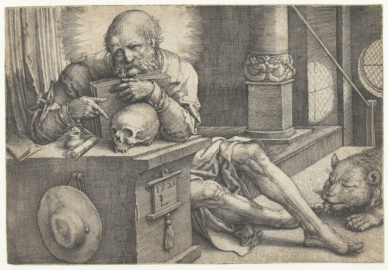 São Jerónimo no seu estudo de Lucas van Leyden