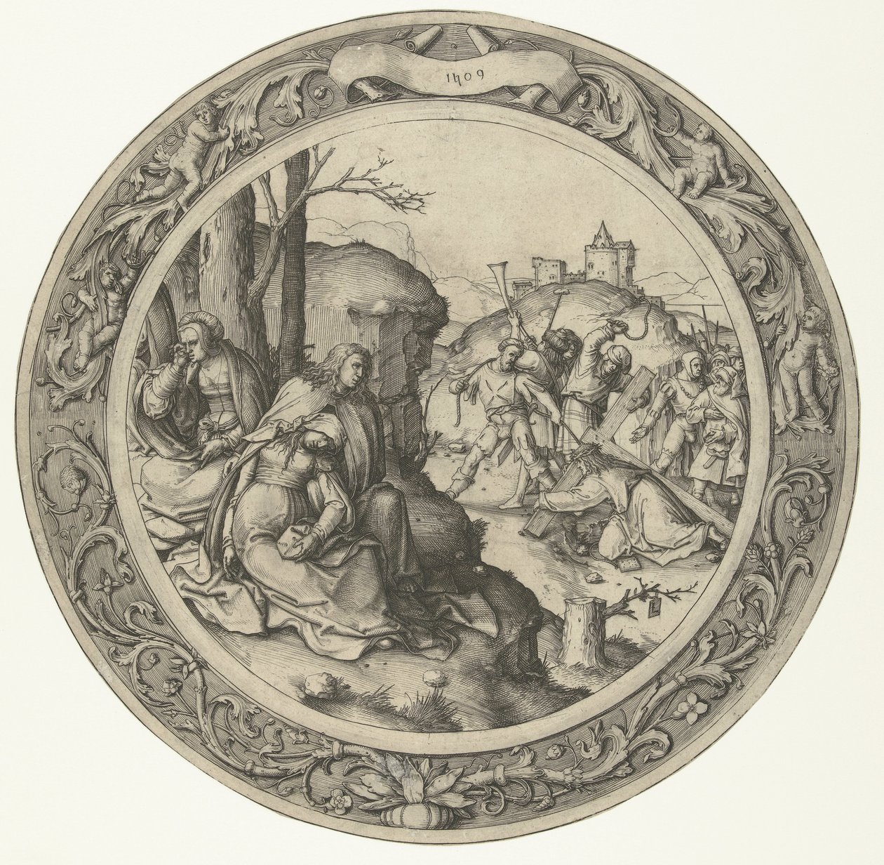 O suporte da cruz
A Paixão Redonda (título da série) de Lucas van Leyden