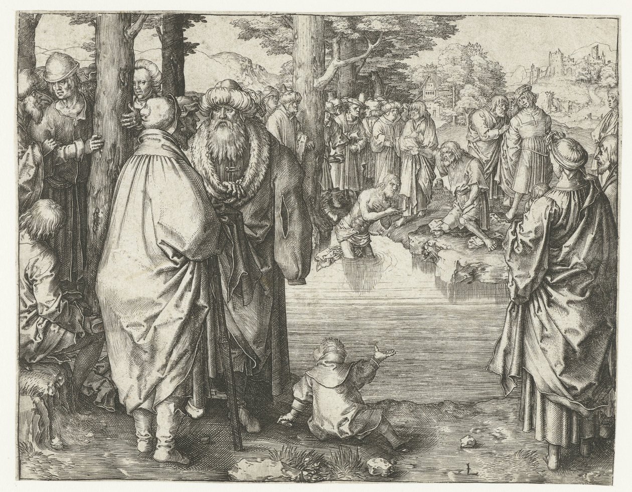 Batismo de Cristo no Jordão de Lucas van Leyden