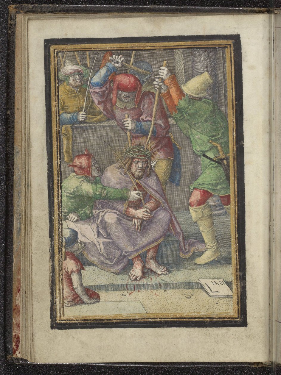 coroação de espinhos Paixão de Cristo (título da série) de Lucas van Leyden