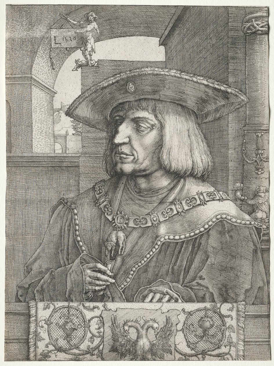 Imperador Maximiliano I, 1520. de Lucas van Leyden