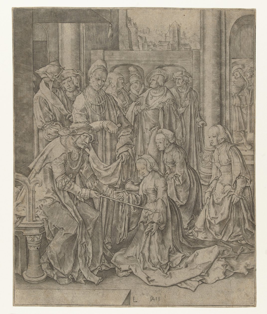 Ester se ajoelha diante de Assuero de Lucas van Leyden