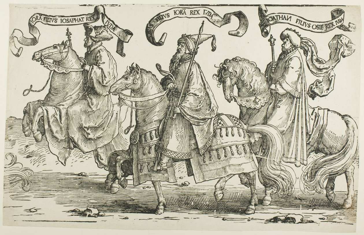 Jeorão, Uzias, Jotão, prato três, de Os Doze Reis de Israel de Lucas van Leyden