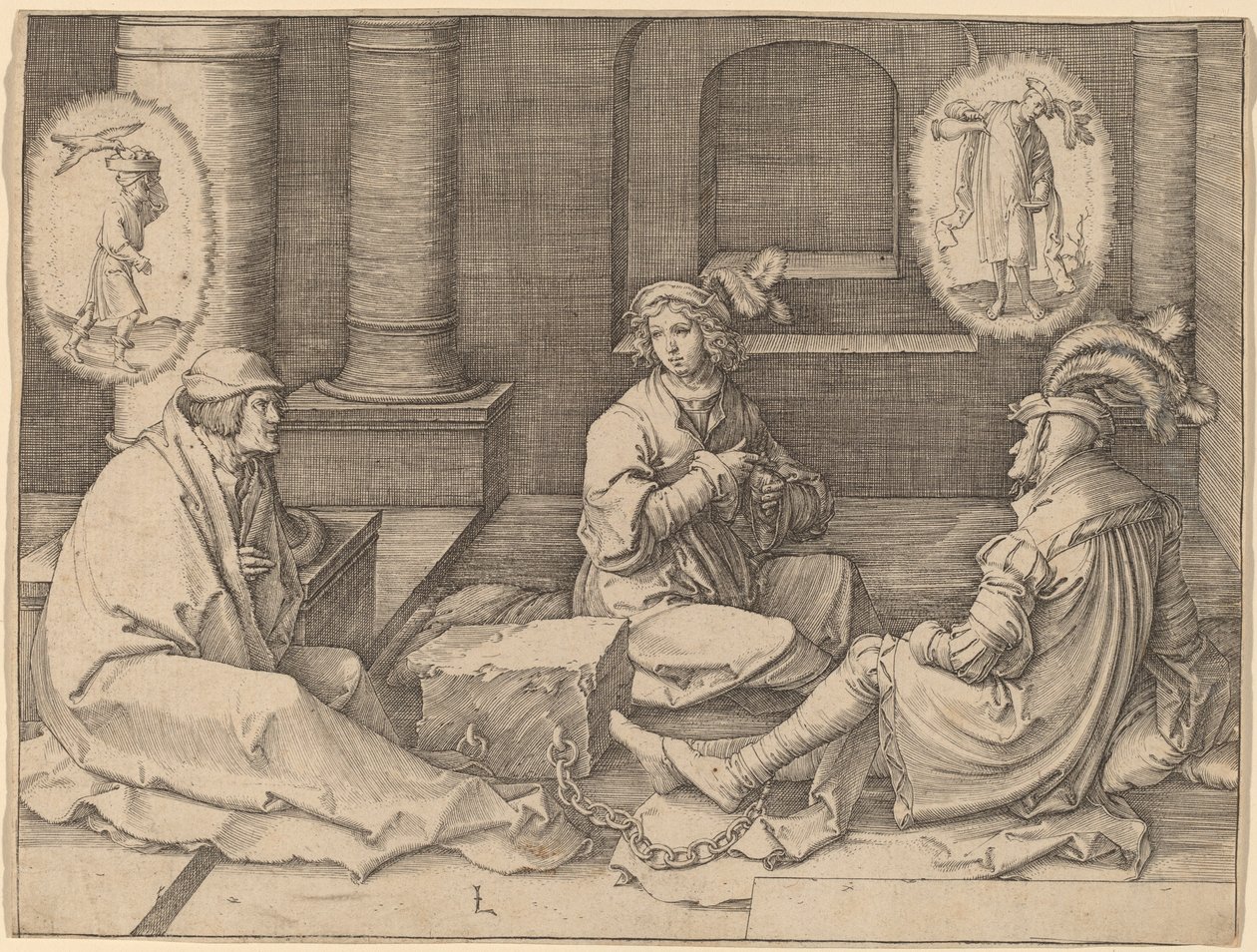 Joseph Interprets the Dreams in Prison de Lucas van Leyden