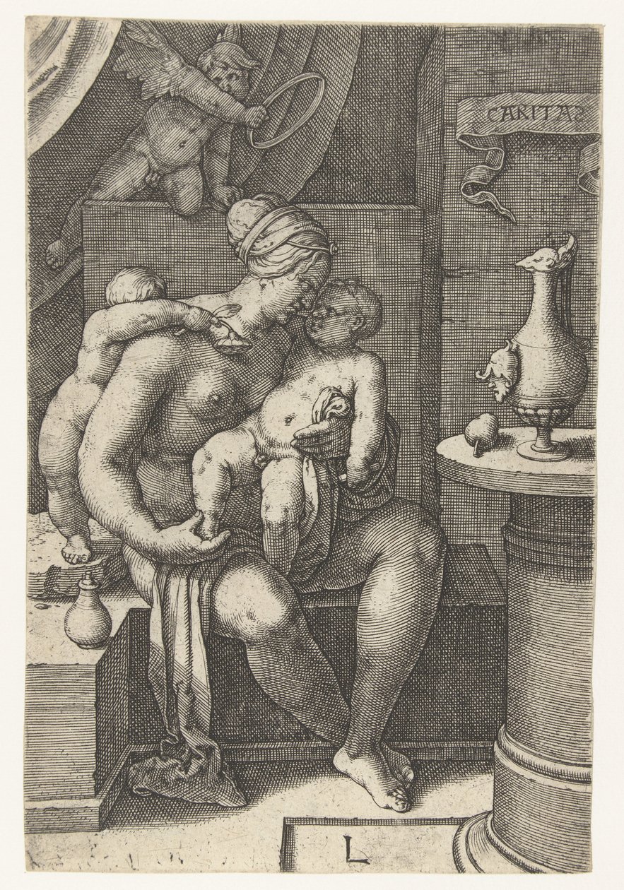 Liefde
Caritas (título sobre o objecto)
Zeven Deugden (título da série) de Lucas van Leyden