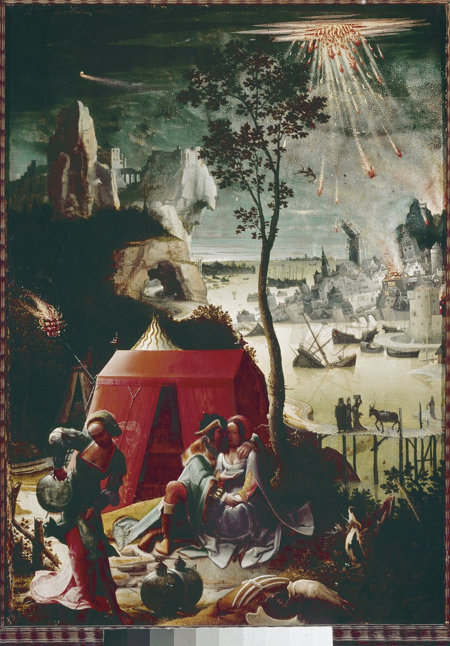 Lot and his Daughters (óleo sobre painel, cerca de 1517) de Lucas van Leyden