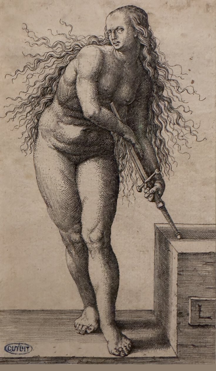 O suicídio de Lucretia, entre 1514 e 1515 (Gravura) de Lucas van Leyden