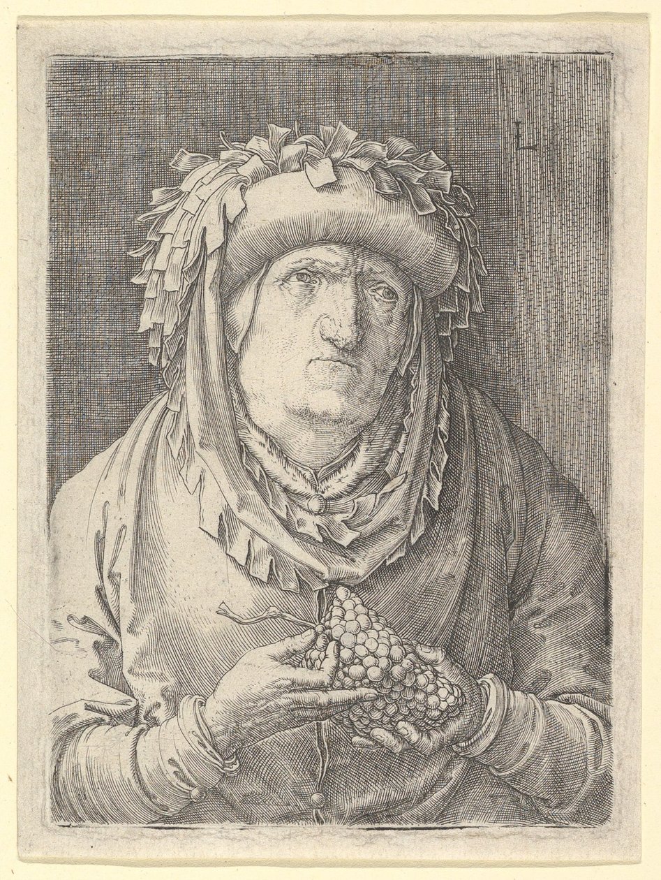 Mulher Adulta Com Uvas, ca. 1523 de Lucas van Leyden