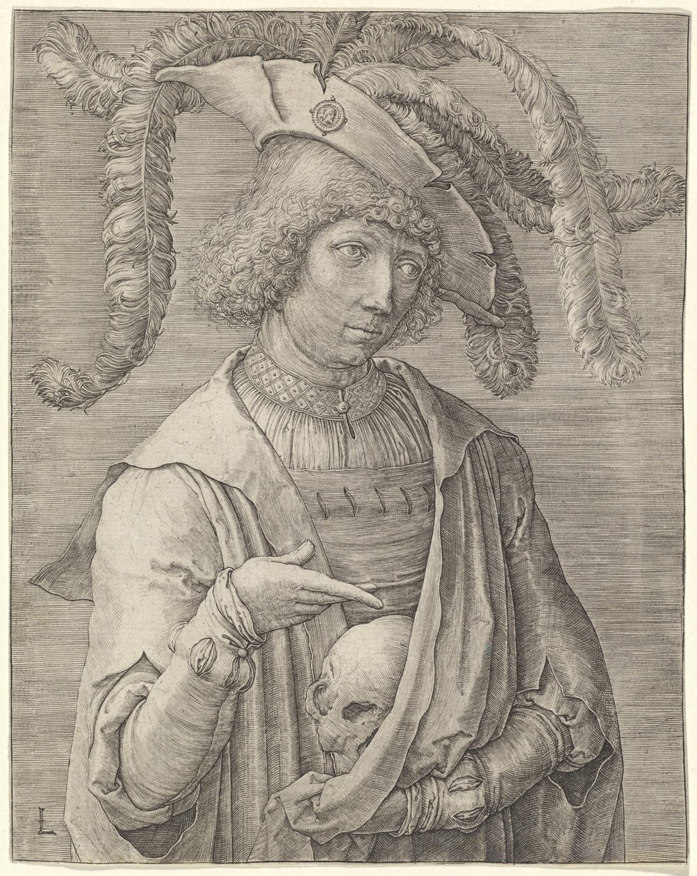 Retrato de um jovem com uma caveira de Lucas van Leyden