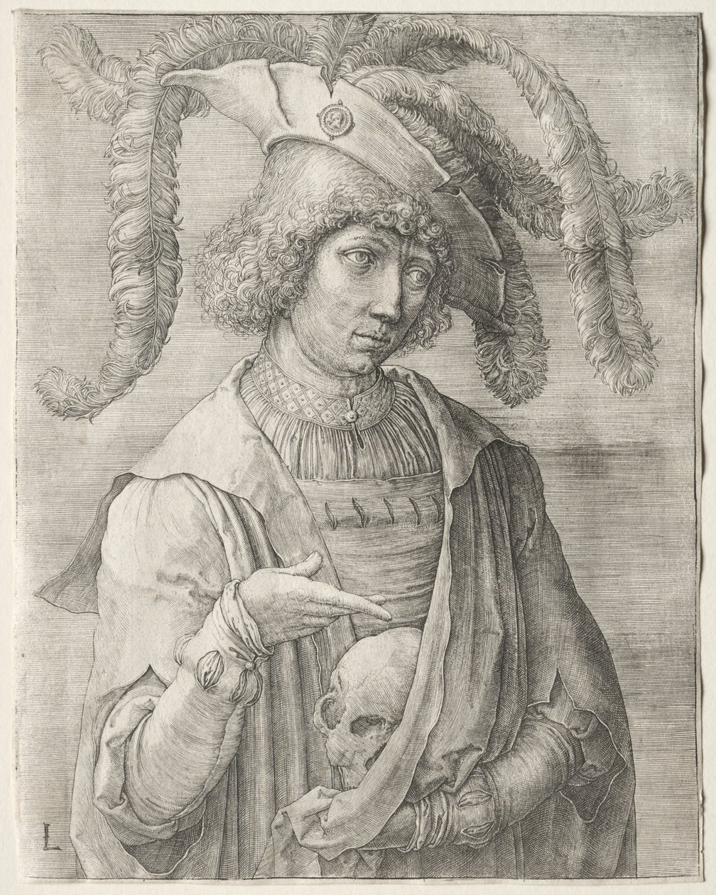 Retrato de um jovem com uma caveira de Lucas van Leyden