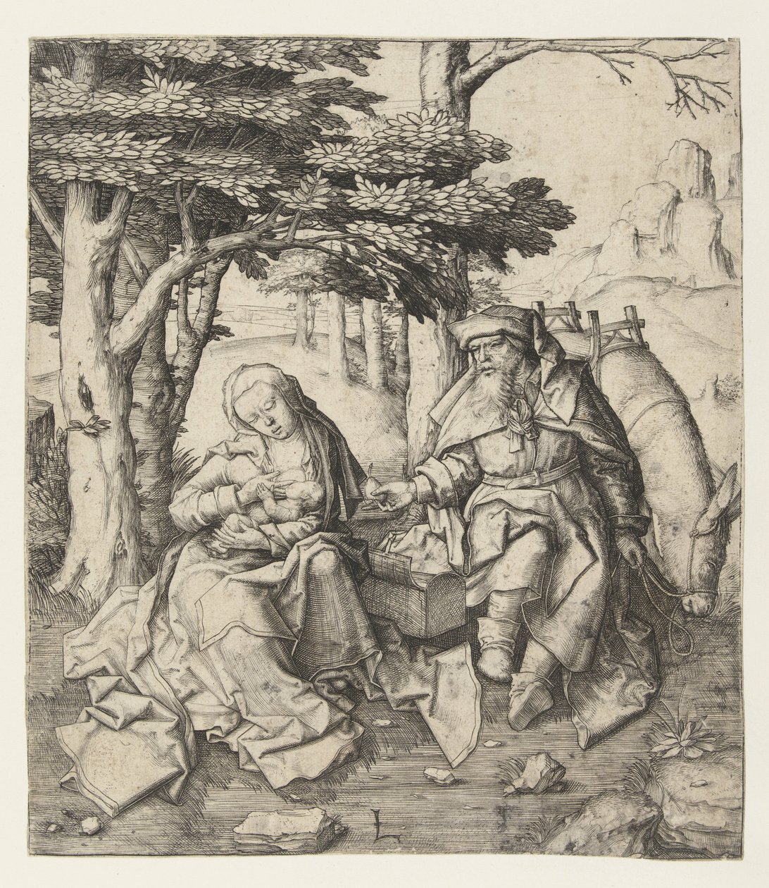 Descanse na fuga para o Egito de Lucas van Leyden
